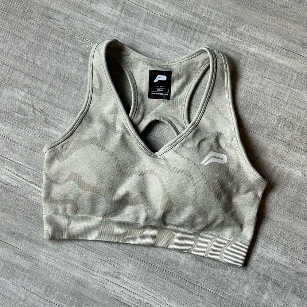 Pursue Fitness Sustainable Seamless Sports Bra/Green/Size Small